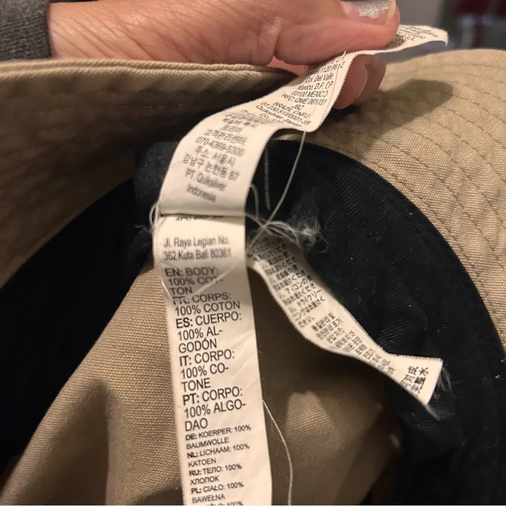 Quicksilver Bonnie Hat  Khaki Wide Brim Outdoor Sun Protection Mens